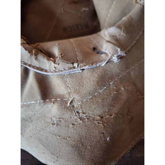 Vintage*1970s Suede Patchwork Hat*Boho Women's Hat*Braided Band - Picture 7 of 10